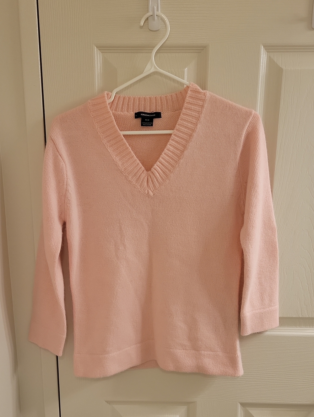 Isaac Mizrahi Soft Pink V-Neck Sweater